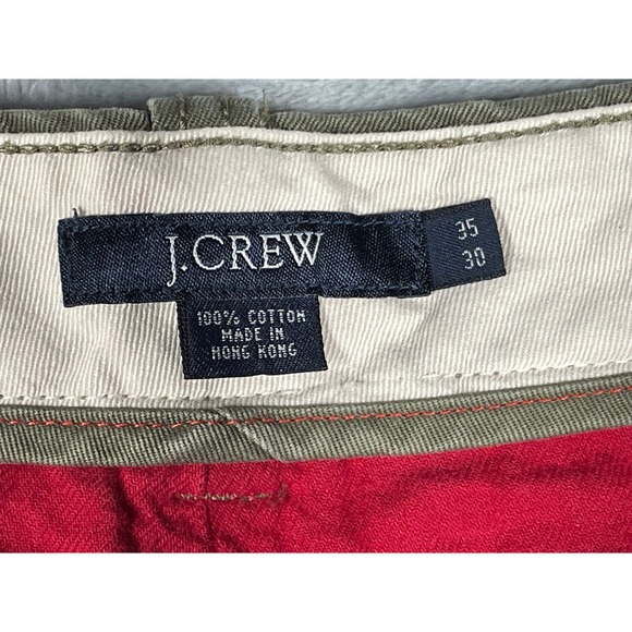 J. Crew Men's Olive Green Cargo Pants Button Fly Cotton Lined 35x30 Baggy Y2K - Picture 6 of 11